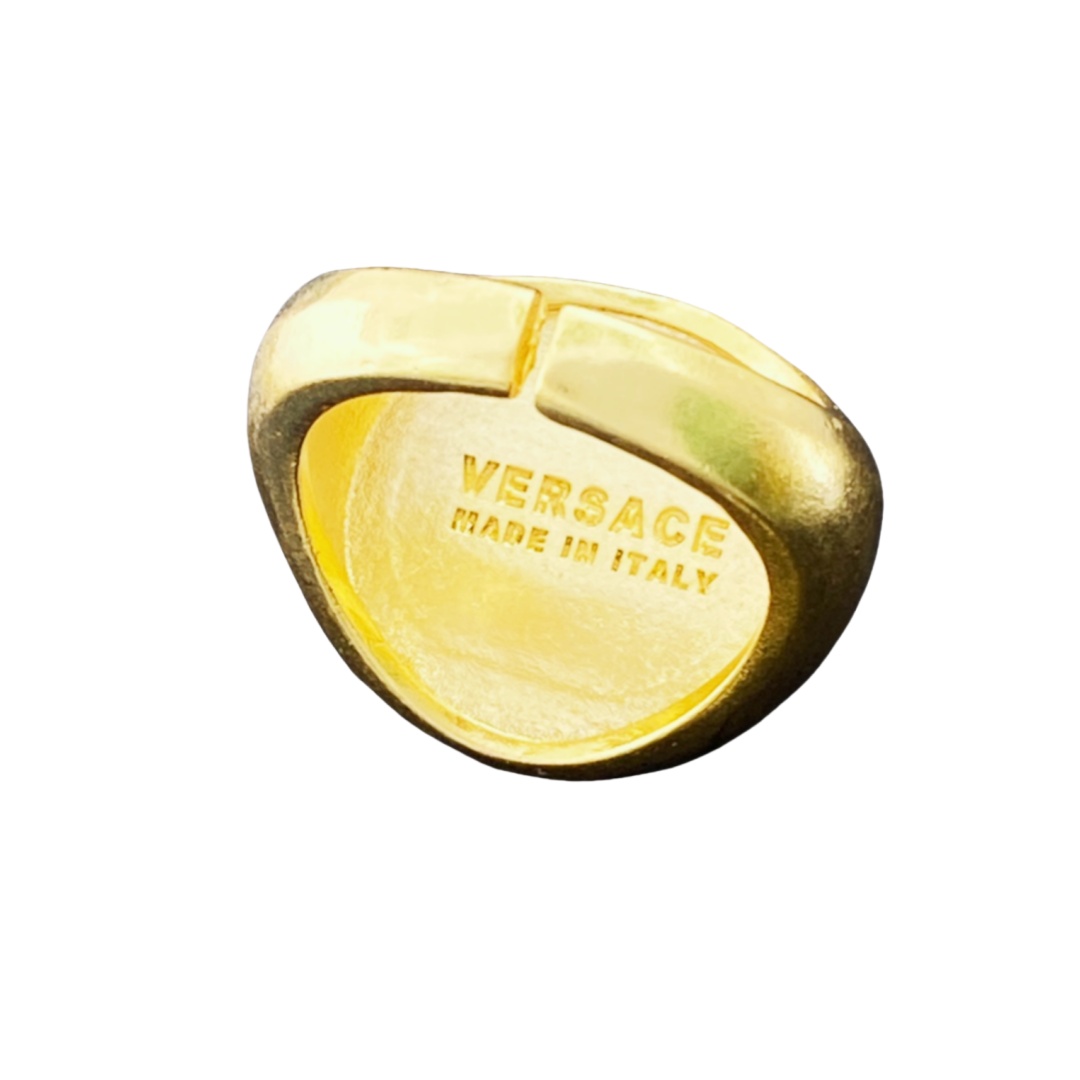 VSR013 Versace medusa ring in metal and crystal for men - ccjewelryacc