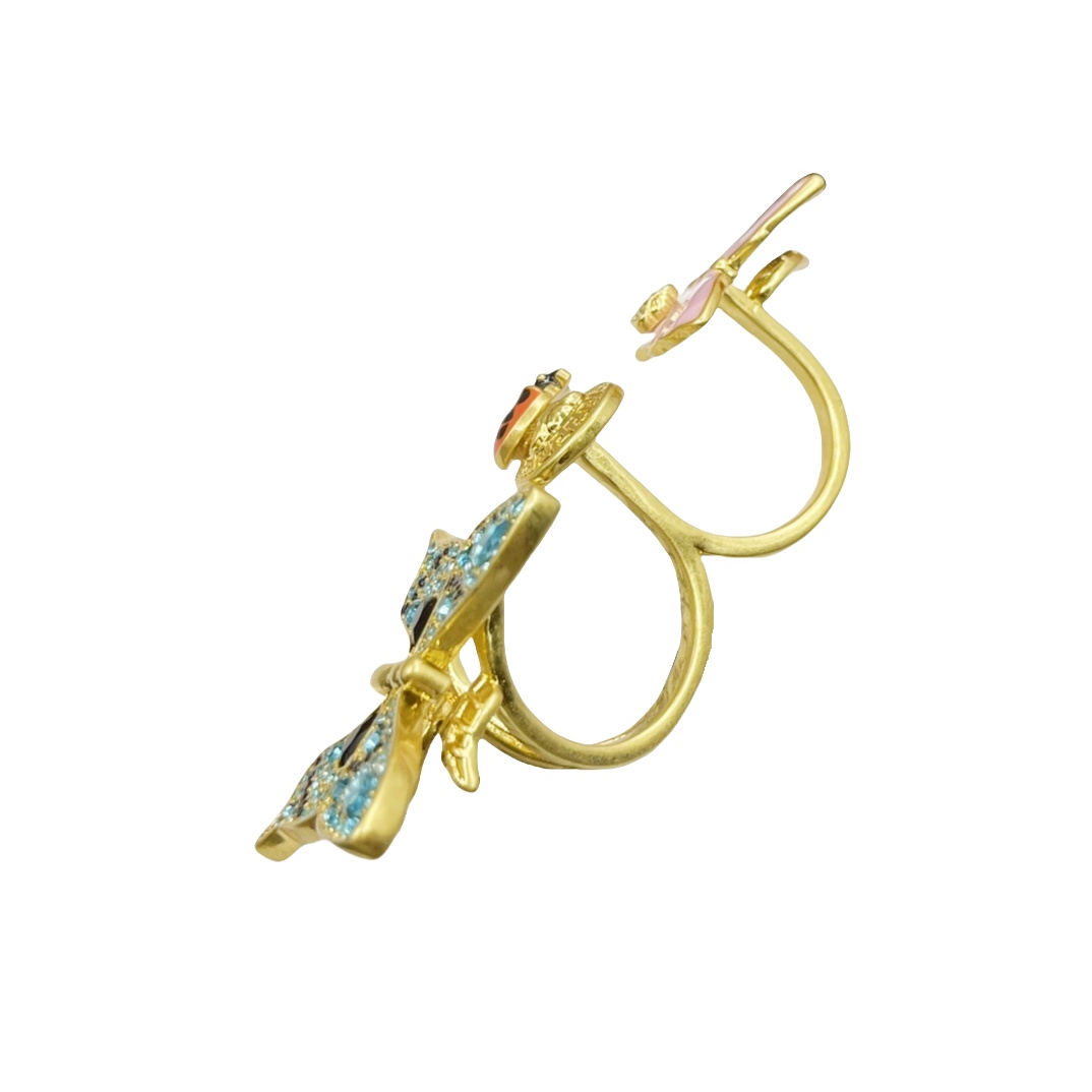 VSR001 Versace butterfly double Ring - ccjewelryacc