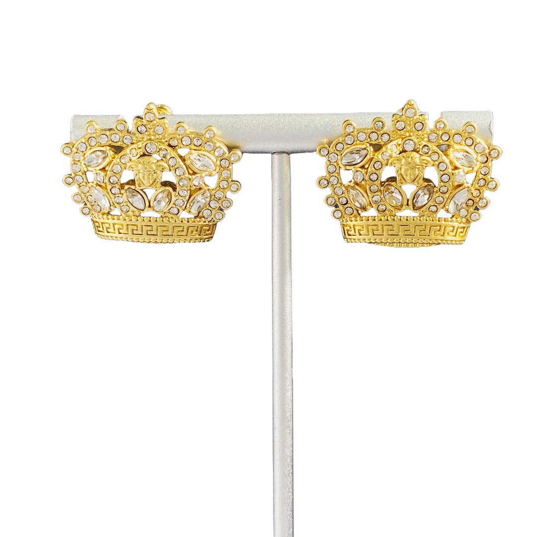 VSR016 Metal crystal Medusa crown ring earring brooch collect - ccjewelryacc