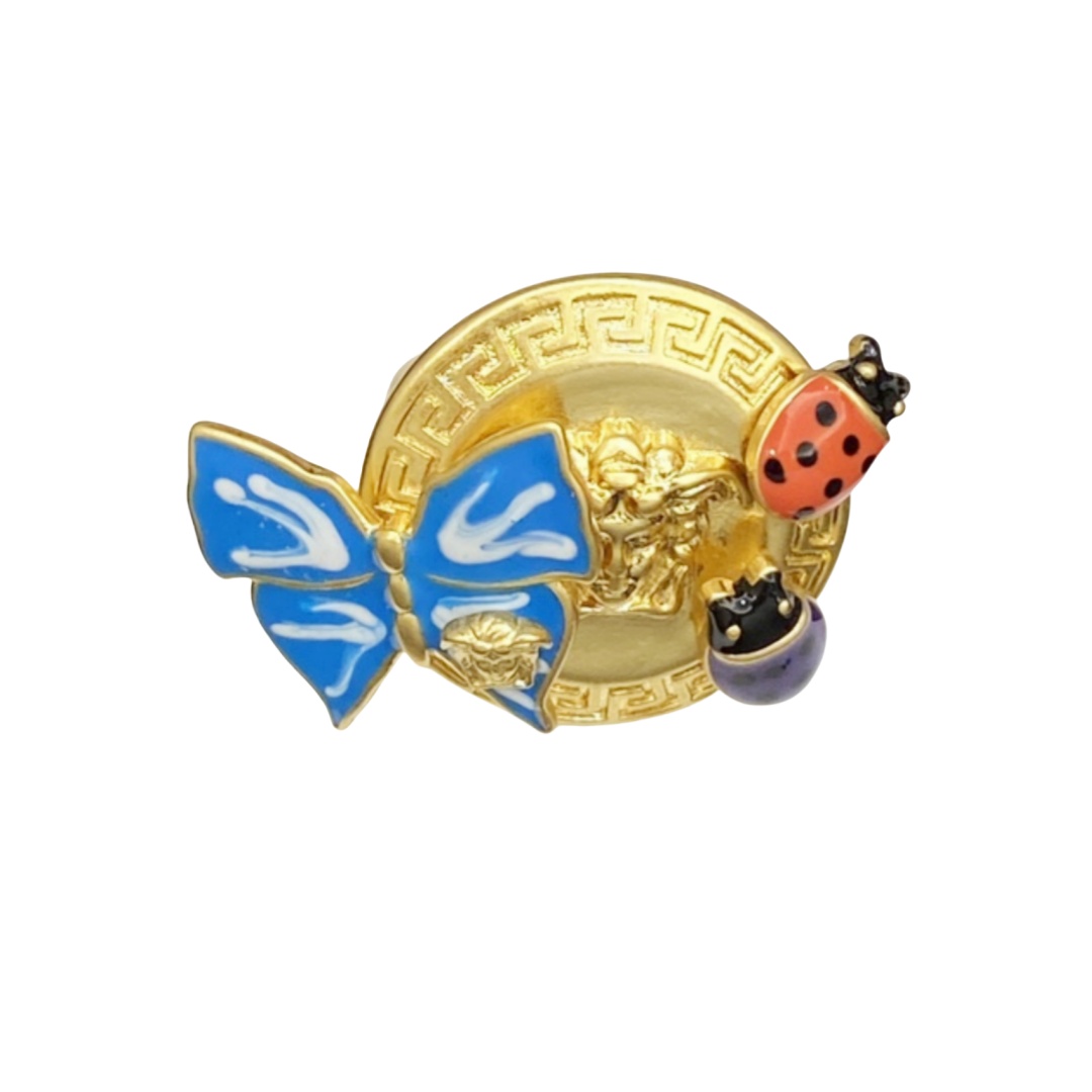 VSR003 Versace butterfly and ladybird Ring - ccjewelryacc
