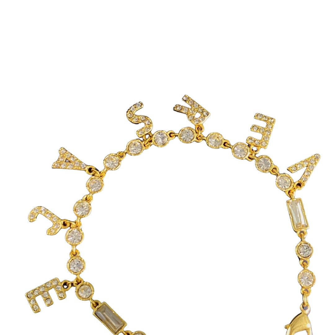 VSN017 Versace letters charm necklace and bracelet - ccjewelryacc