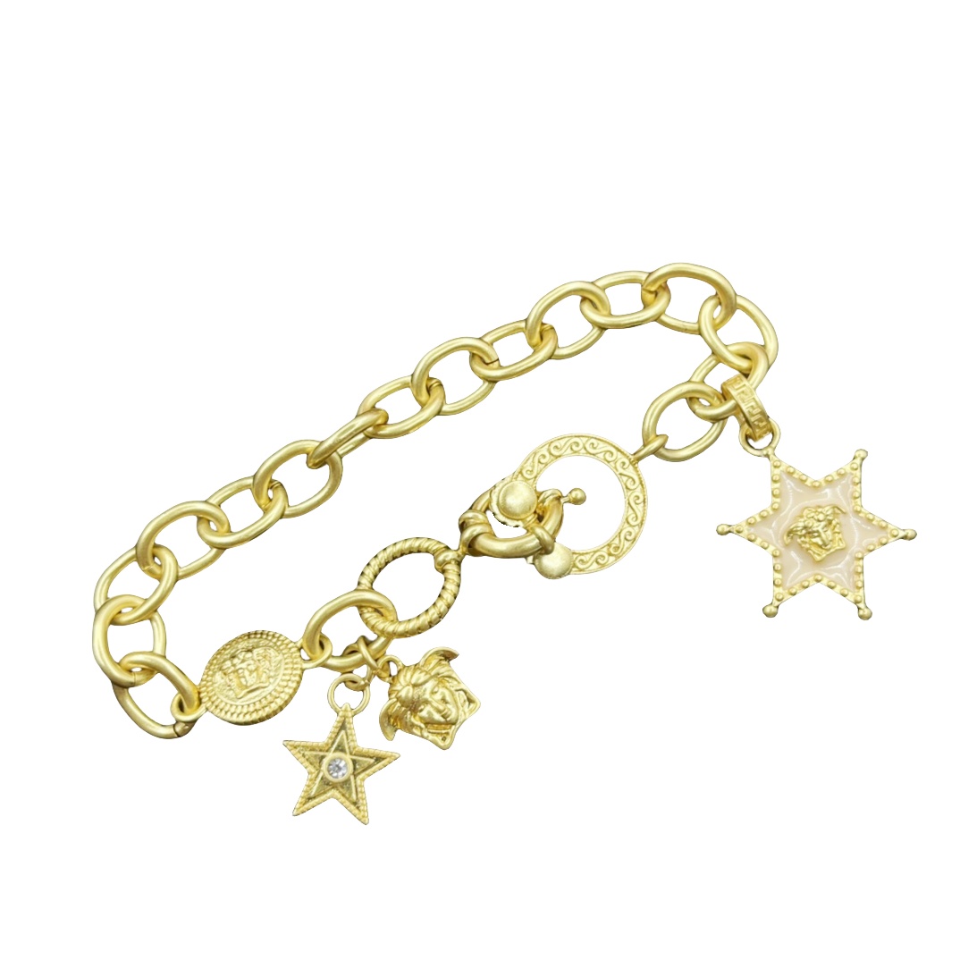 VSS002 Versace medusa star charm chain bracelet - ccjewelryacc
