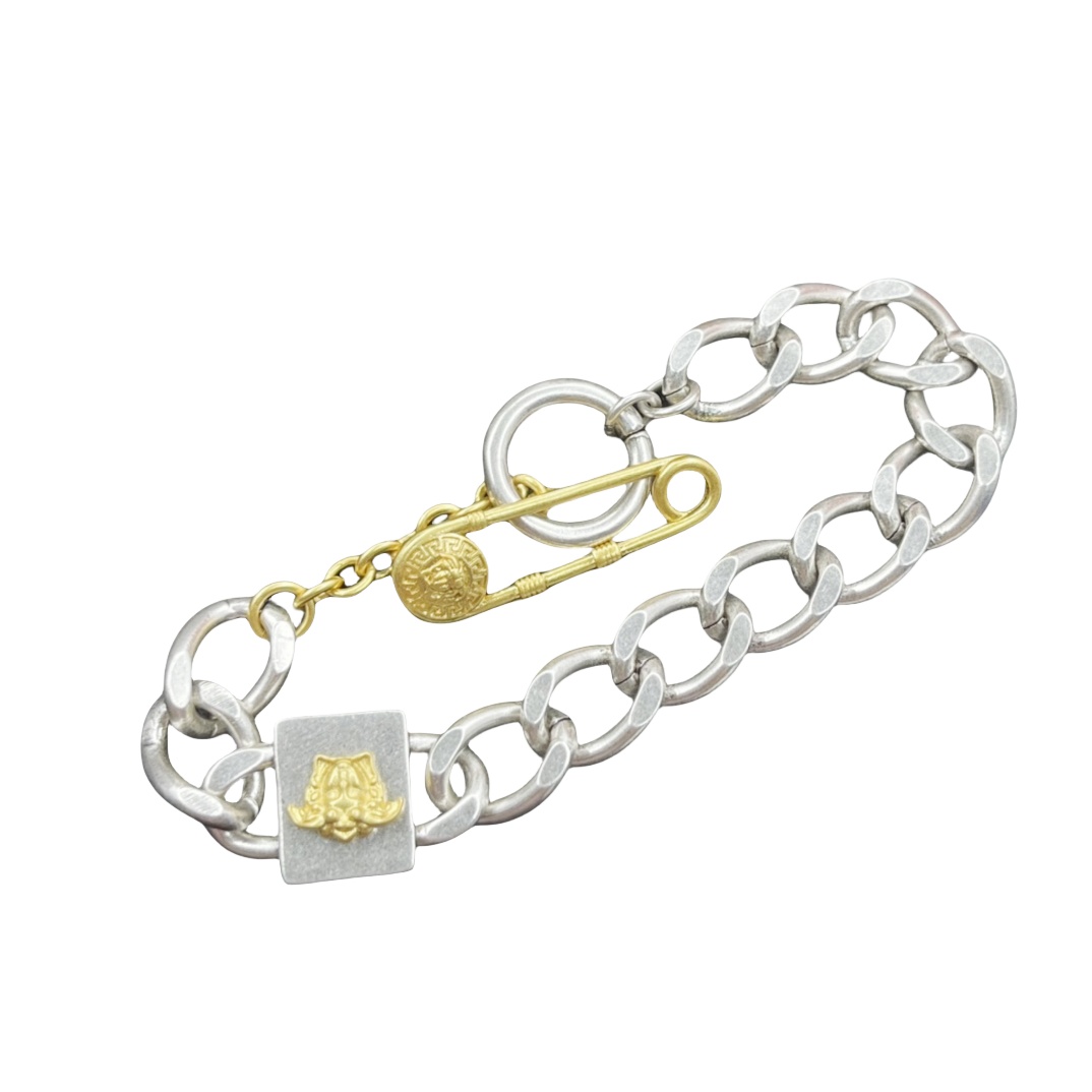 VSS003 Versace medusa safety pin bracelet - ccjewelryacc