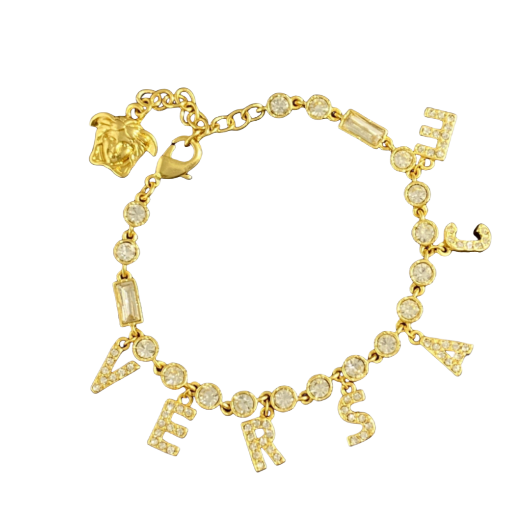 VSN017 Versace letters charm necklace and bracelet - ccjewelryacc