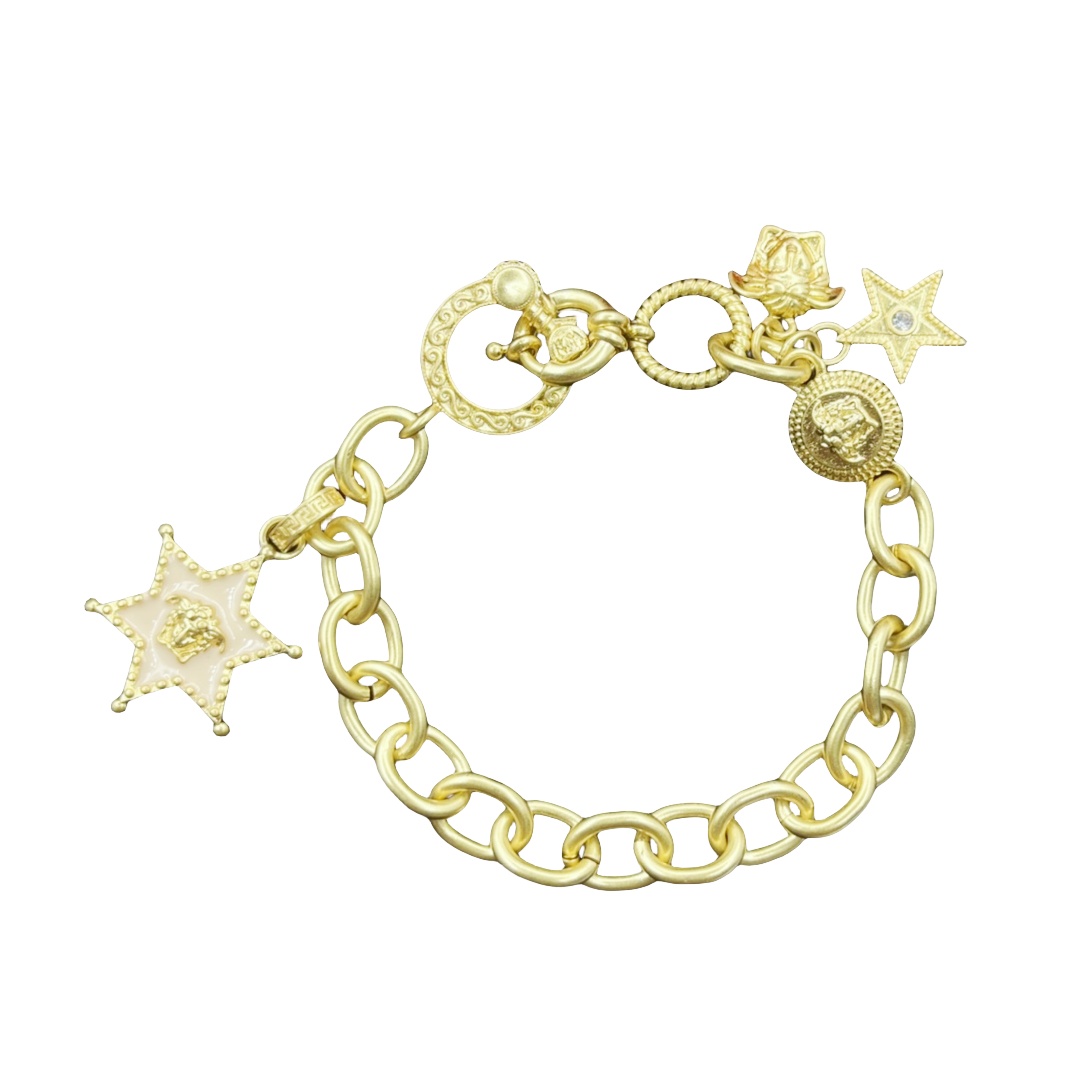 VSS002 Versace medusa star charm chain bracelet - ccjewelryacc
