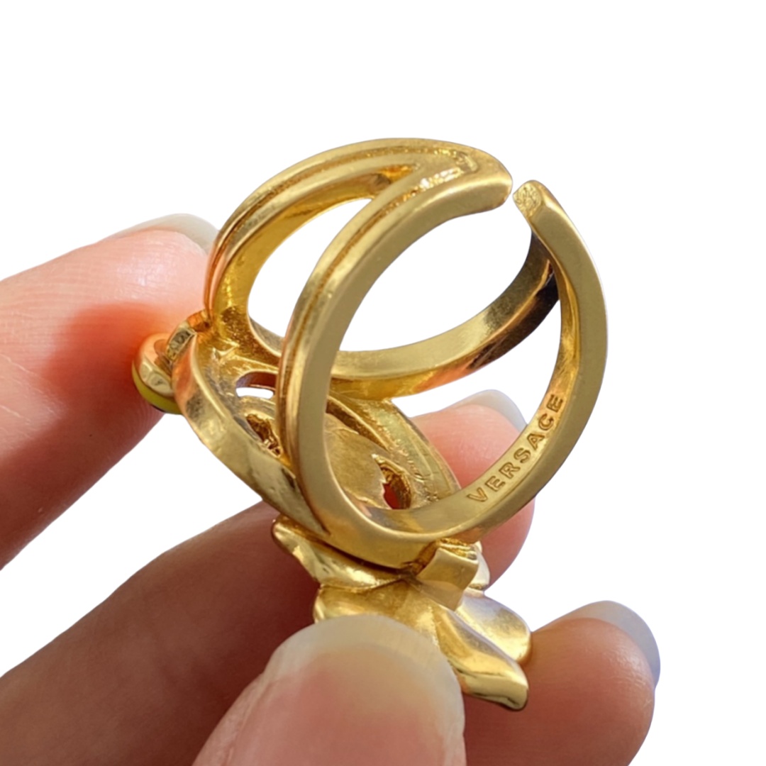VSR017 Versace medusa Flower ladybird ring - ccjewelryacc