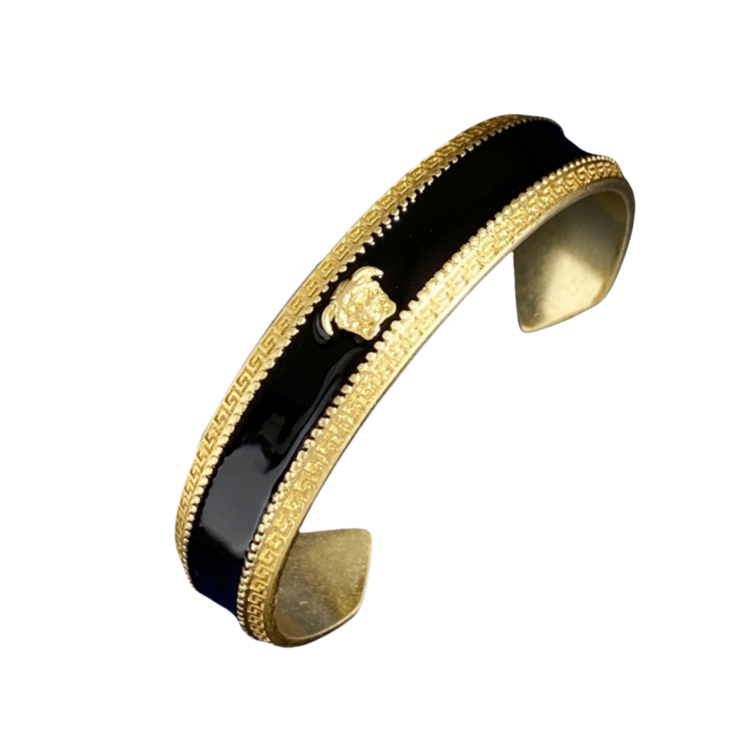 VSS008 Versace medusa enamel black bracelet - ccjewelryacc