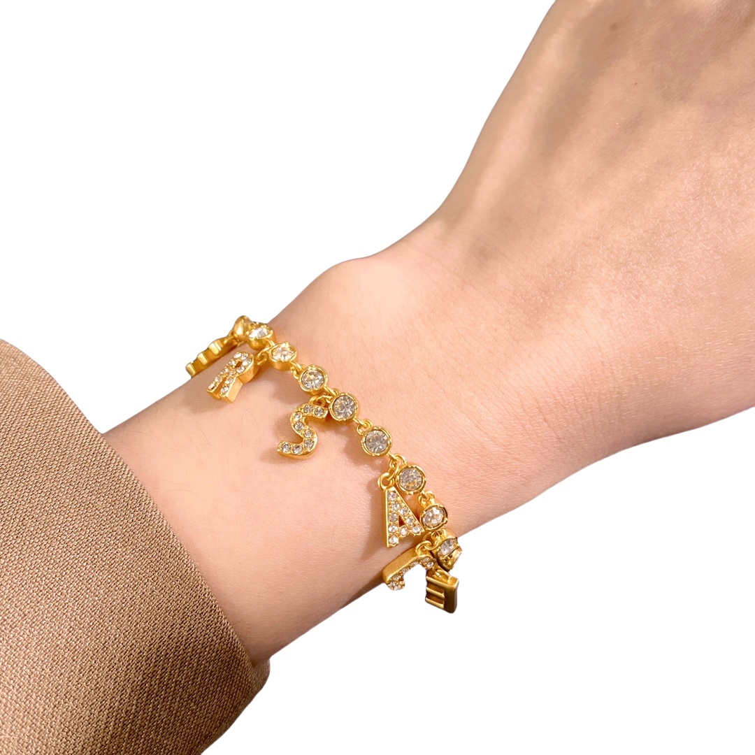 VSS007 Versace letters charm bracelet and necklace - ccjewelryacc