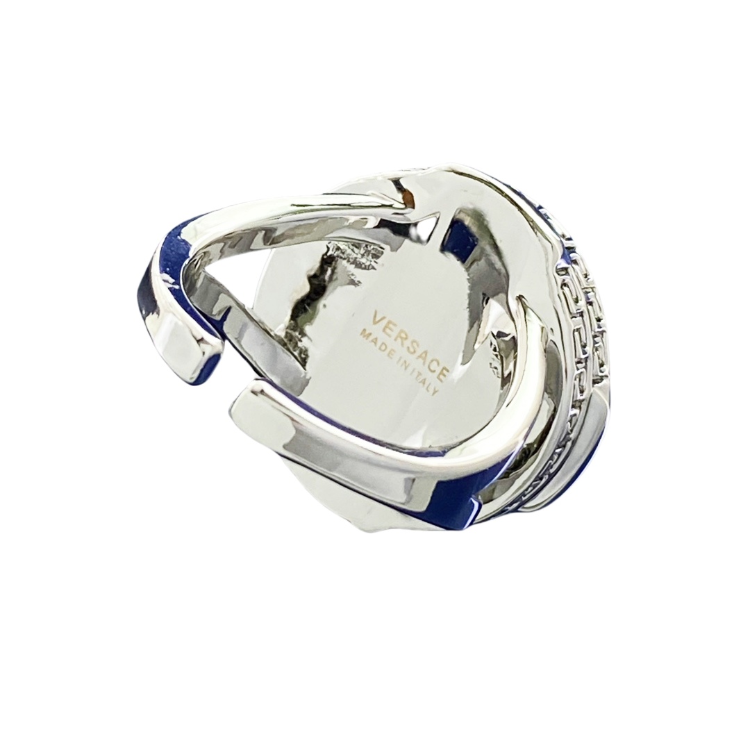 VSR020 Versace engraved and Blue gemstone ring for men - ccjewelryacc