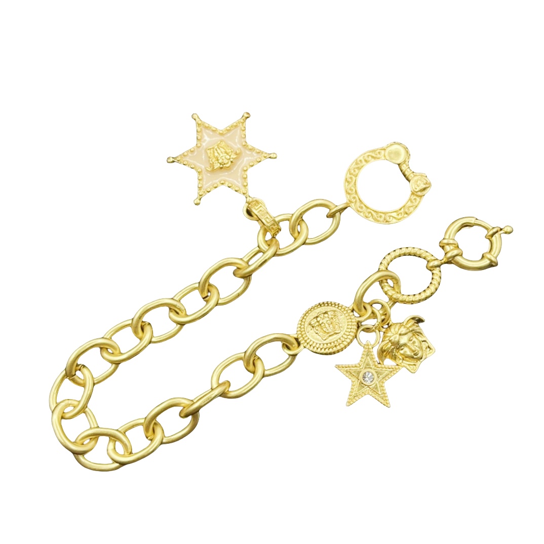 VSS002 Versace medusa star charm chain bracelet - ccjewelryacc