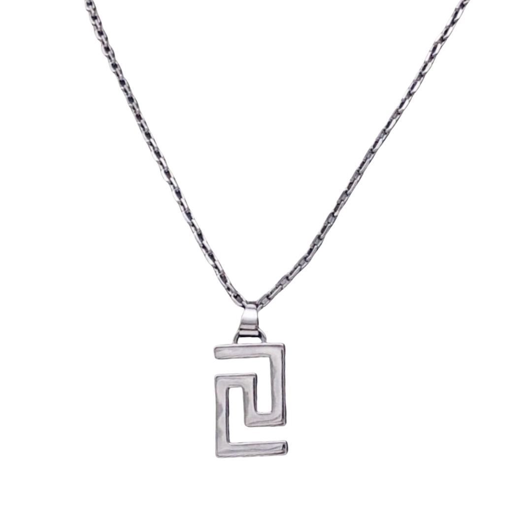 VSN005 Black Versace Grecaman Pendant necklace - ccjewelryacc