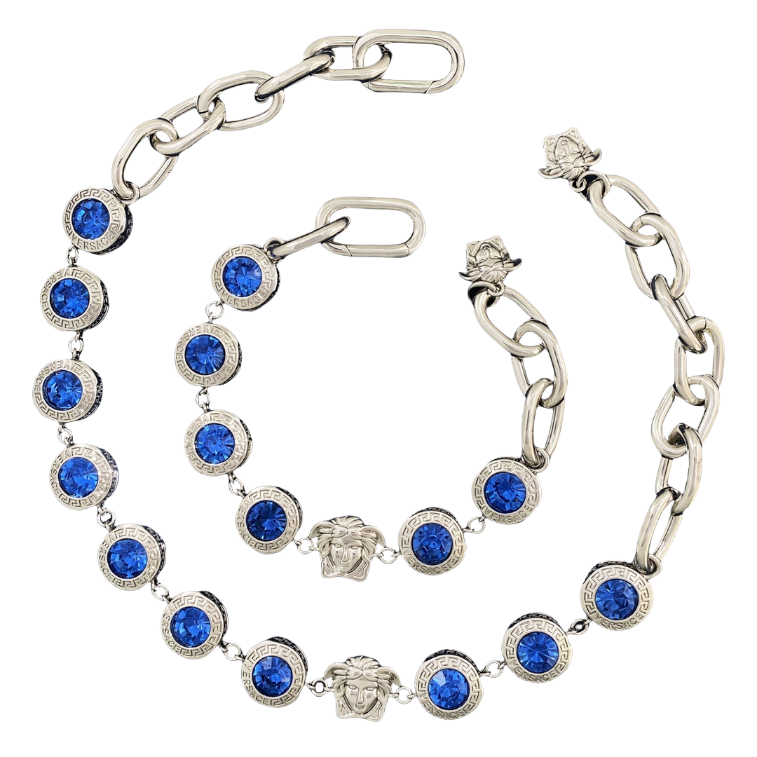 VSN025 Versace diamond tennis choker necklace and bracelet - ccjewelryacc