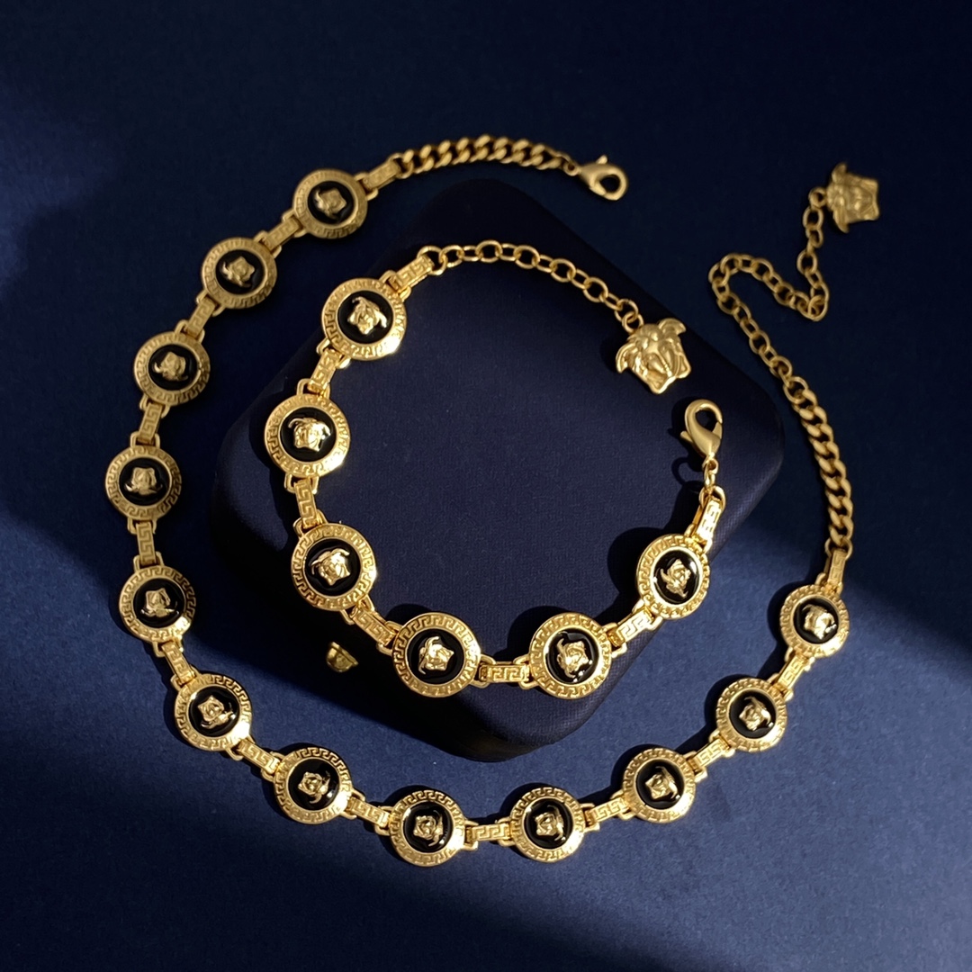 VSN003 Versace medusa choker necklace and bracelet - ccjewelryacc