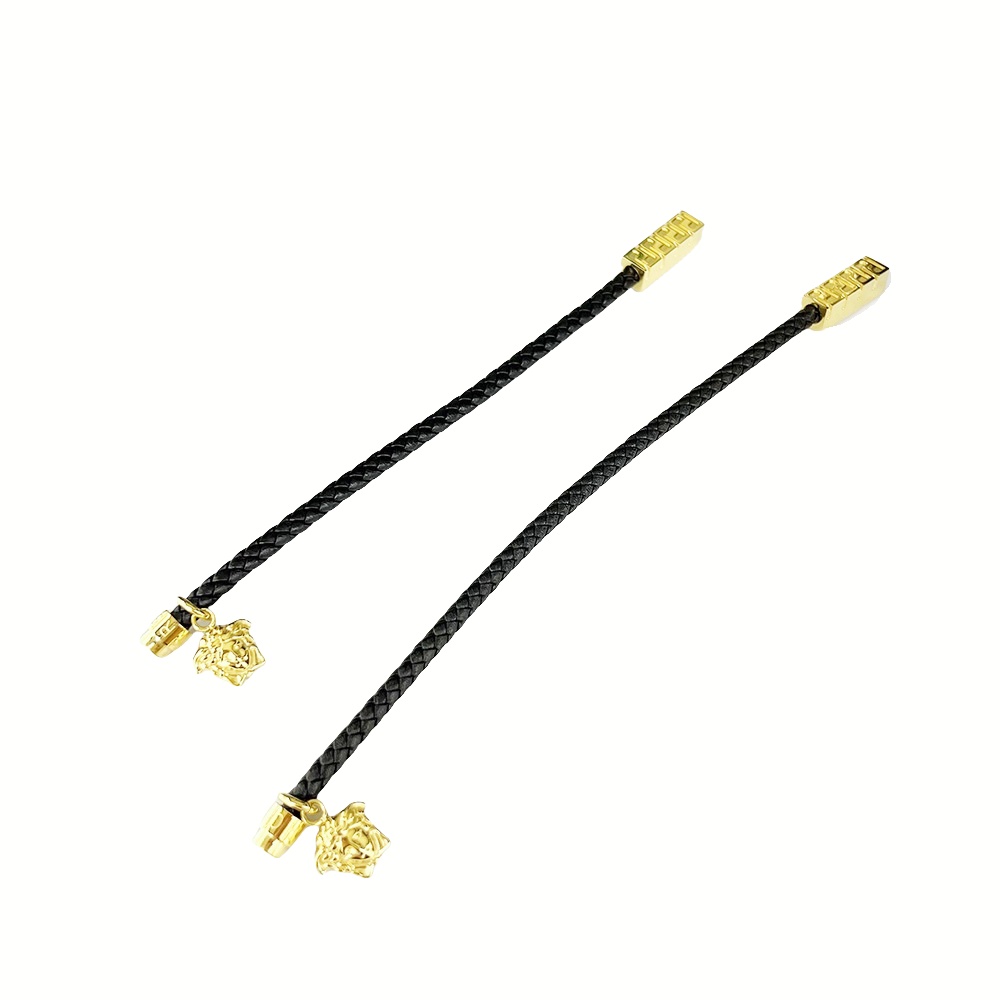 VSS031 Versace braided leather charm bracelet - ccjewelryacc