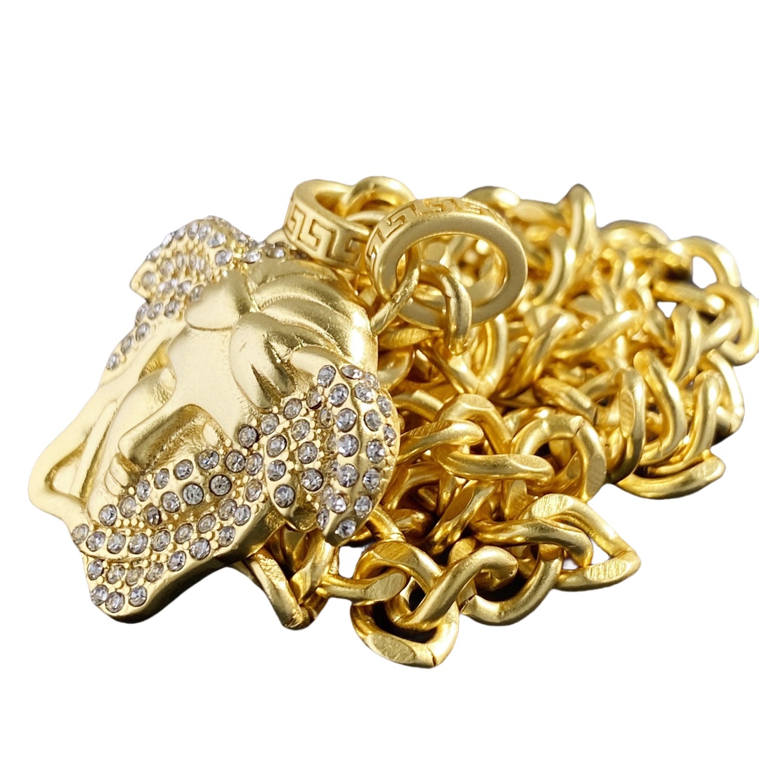 VSN047 Versace medusa chain pendant necklace - ccjewelryacc