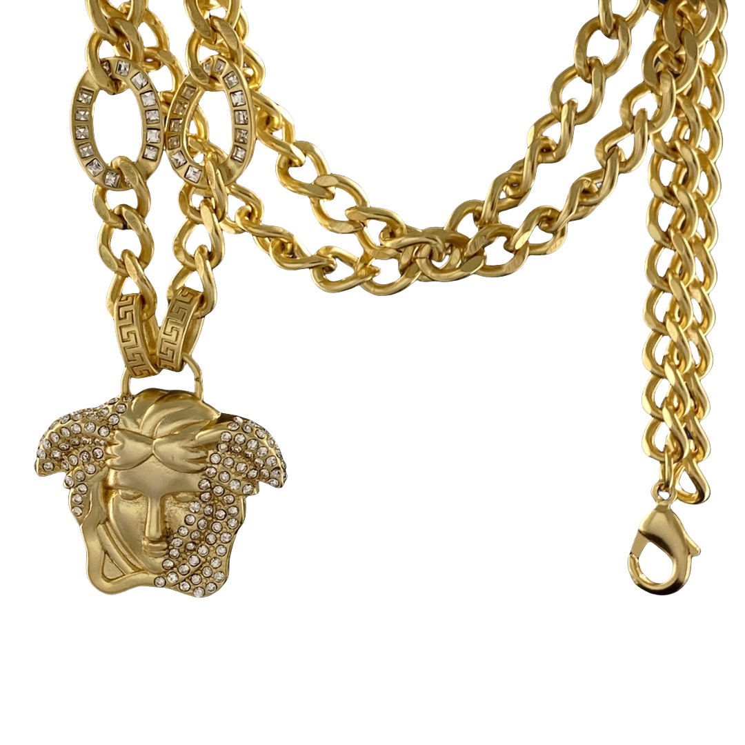 VSN047 Versace medusa chain pendant necklace - ccjewelryacc