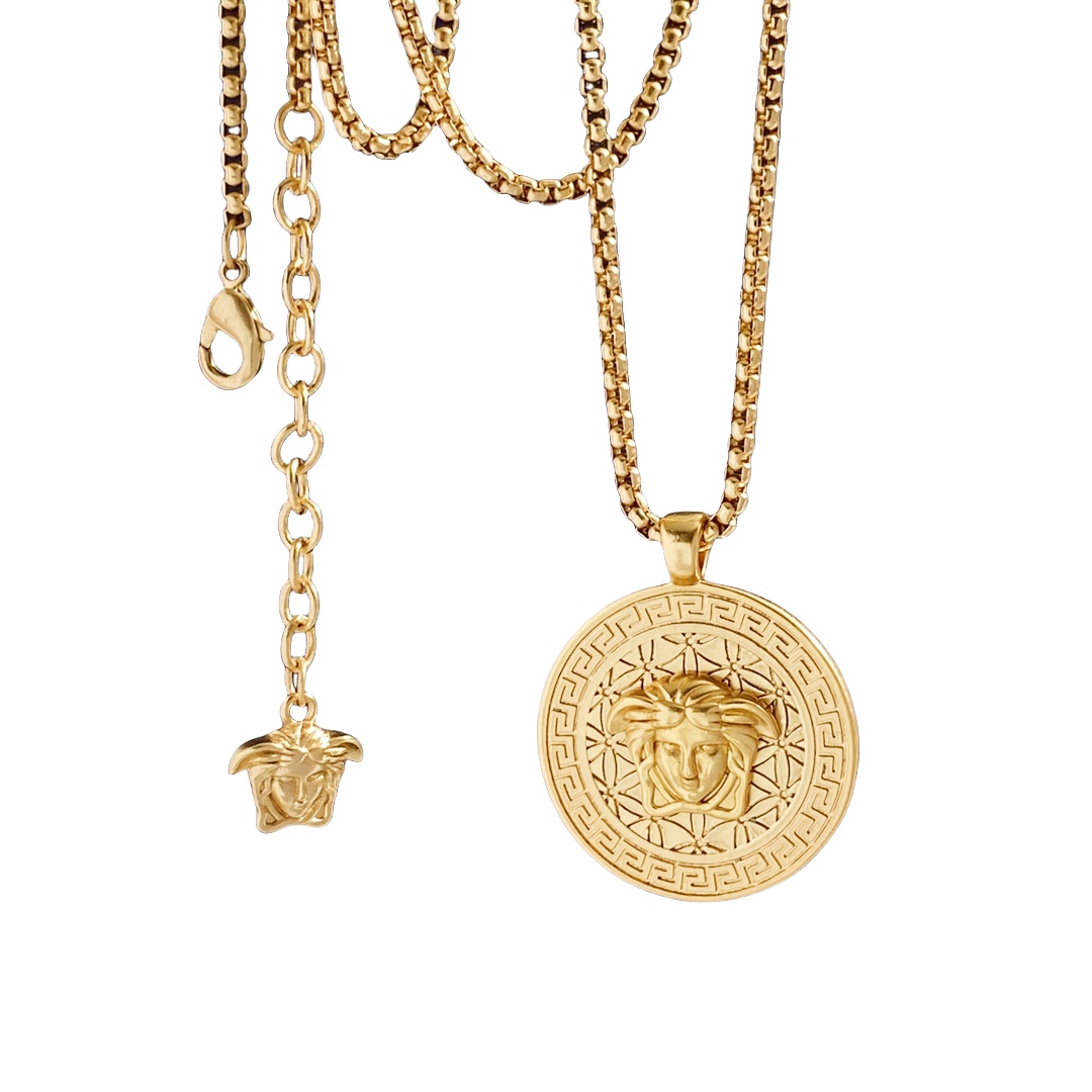 VSN043 Versace medusa pendant necklace - ccjewelryacc