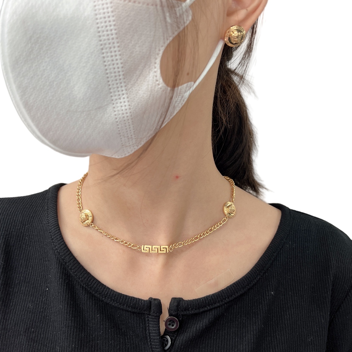 VSN009 Versace Medusa La greca necklace - ccjewelryacc