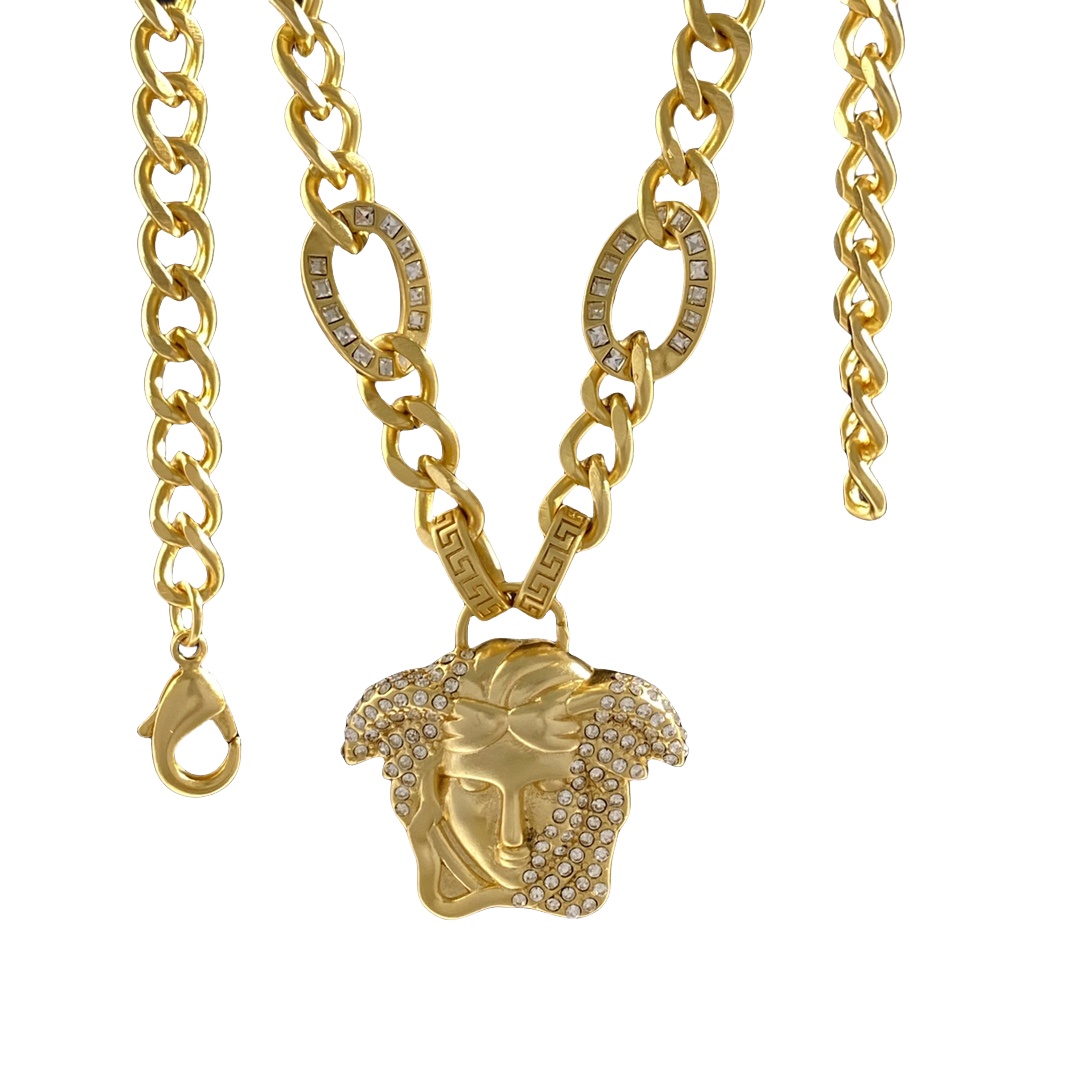 VSN047 Versace medusa chain pendant necklace - ccjewelryacc