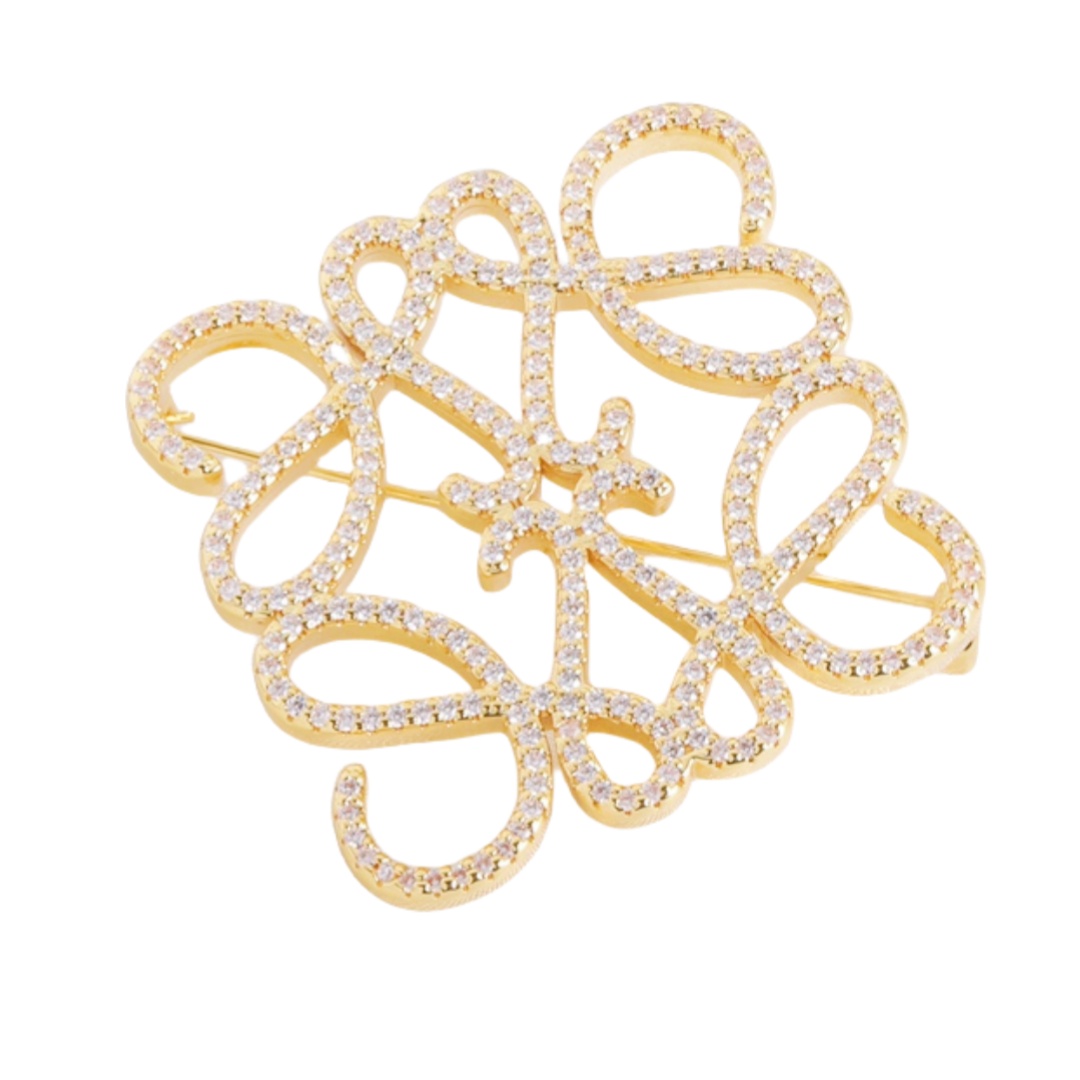 BLB004 Full crystal Anagram crystal pin & brooche - ccjewelryacc