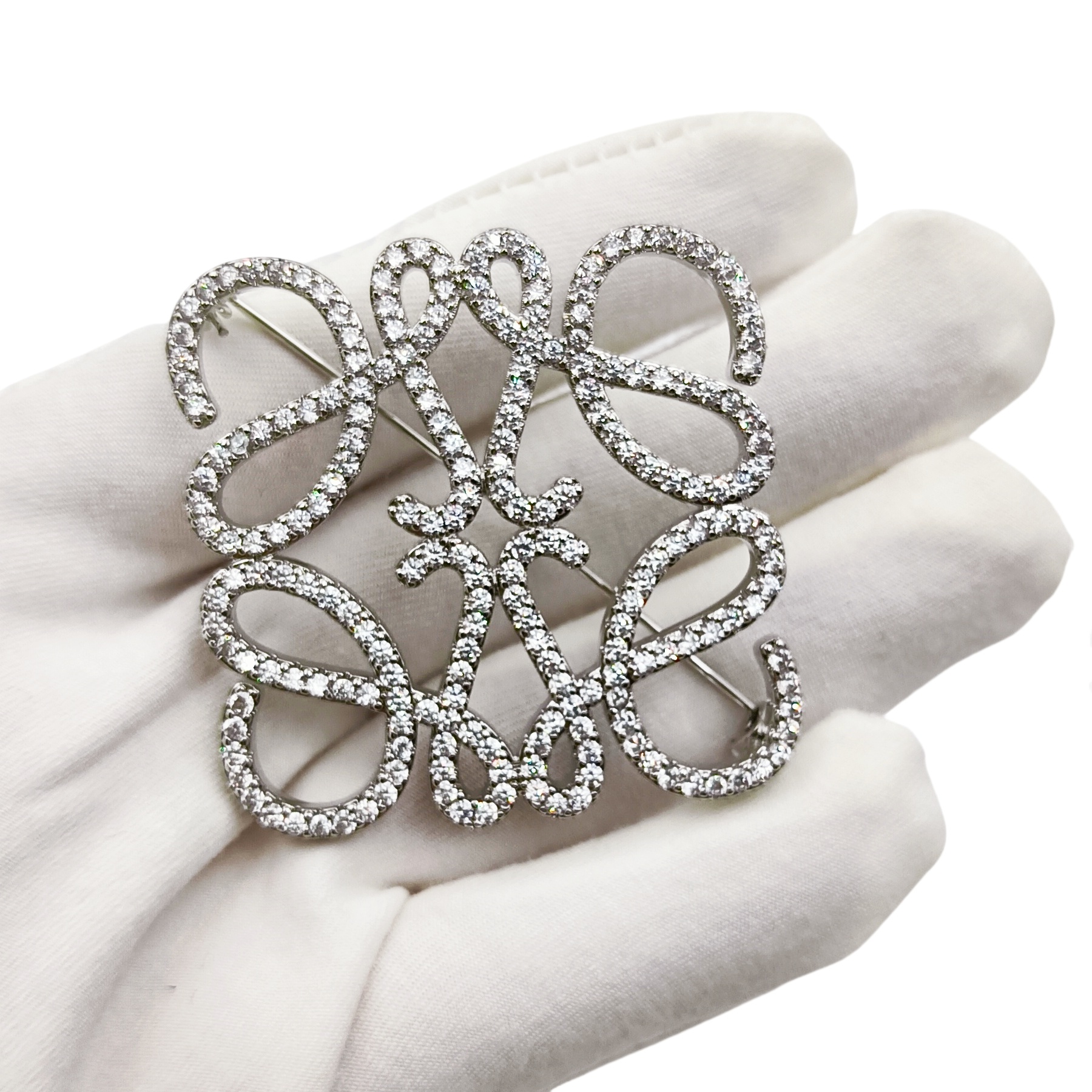 BLB004 Full crystal Anagram crystal pin & brooche - ccjewelryacc