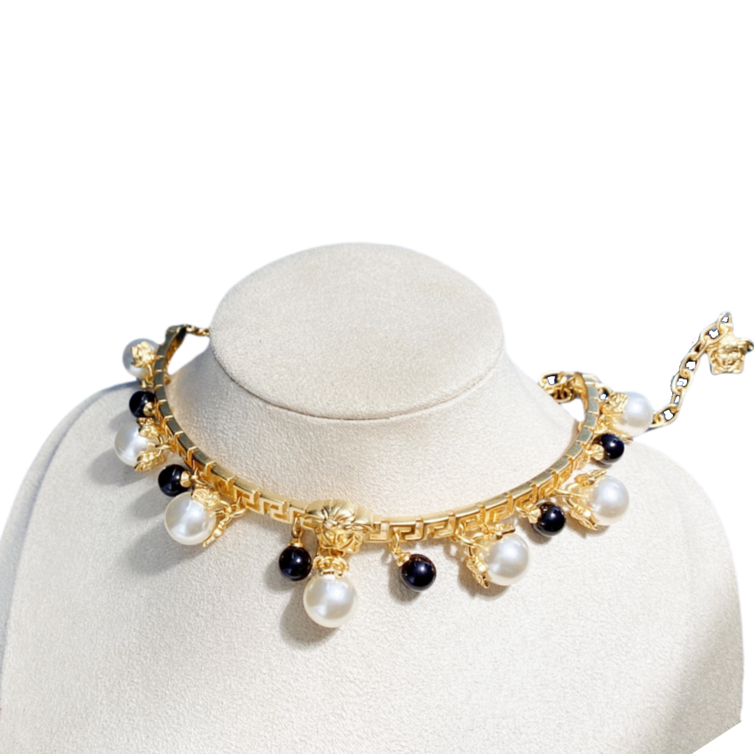 VSN016 Versace pearl choker necklace - ccjewelryacc