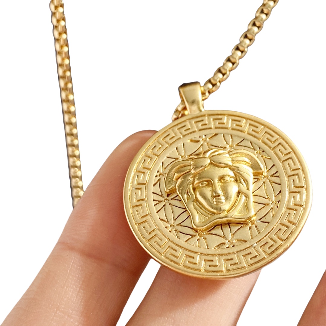 VSN043 Versace medusa pendant necklace - ccjewelryacc