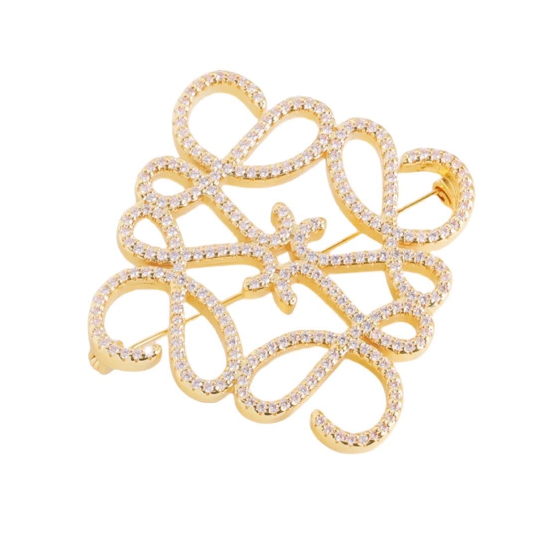 BLB004 Full crystal Anagram crystal pin & brooche - ccjewelryacc