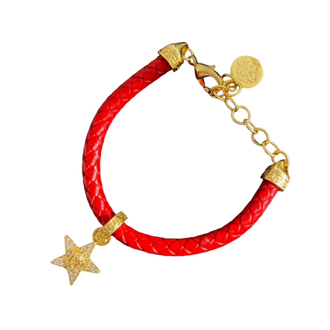 VSS026 Versace medusa braided leather bracelet - ccjewelryacc