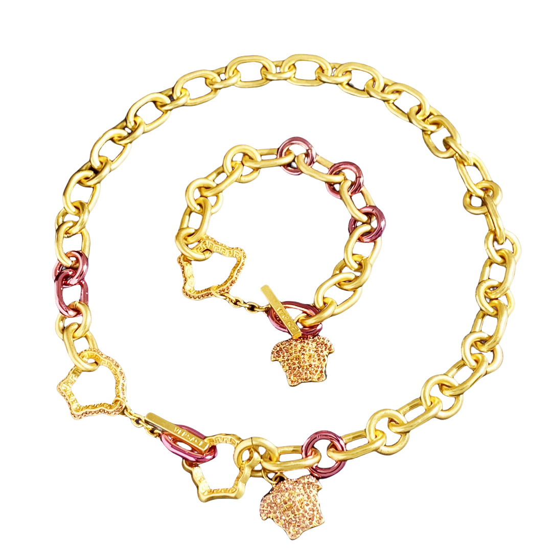 VSN007 Versace chunky choker necklace and bracelet for women - ccfashionjewelry