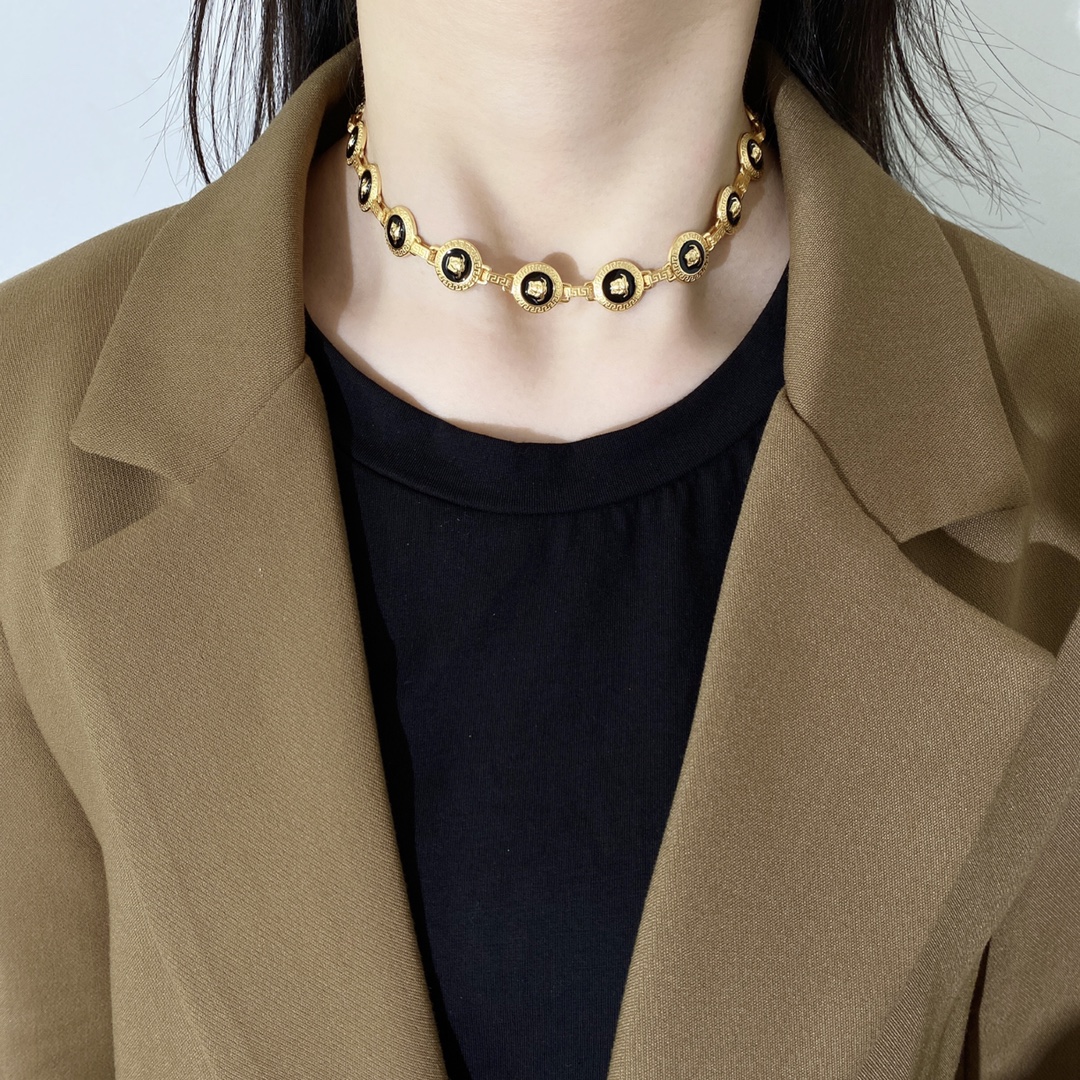 VSN003 Versace medusa choker necklace and bracelet - ccjewelryacc