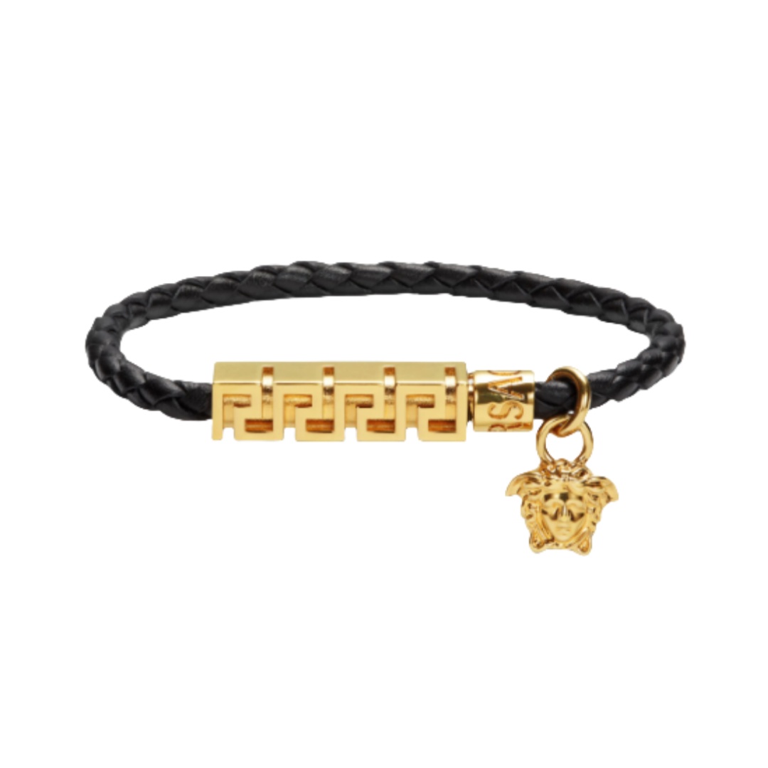 VSS031 Versace braided leather charm bracelet - ccjewelryacc