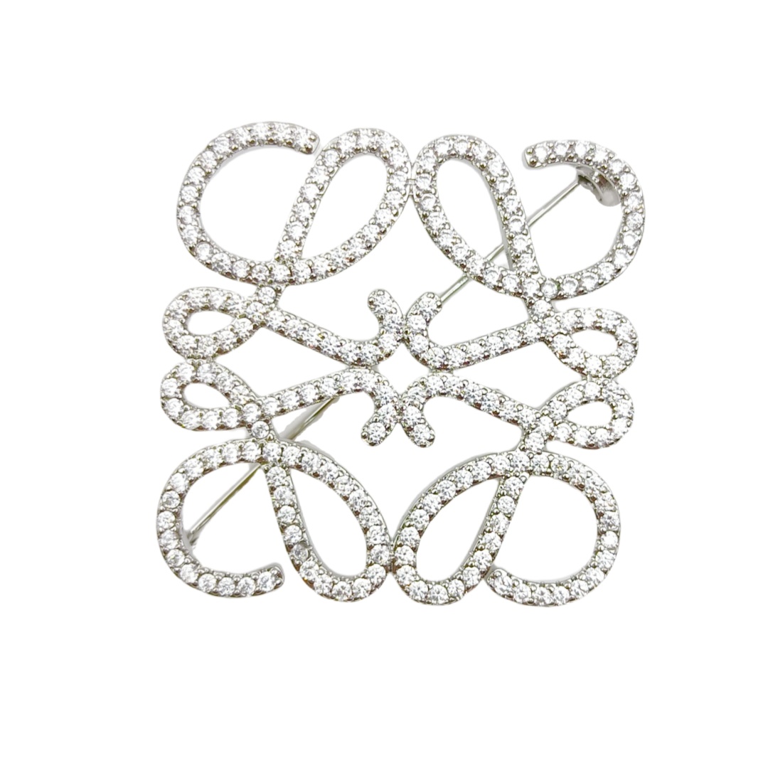 BLB004 Full crystal Anagram crystal pin & brooche - ccjewelryacc