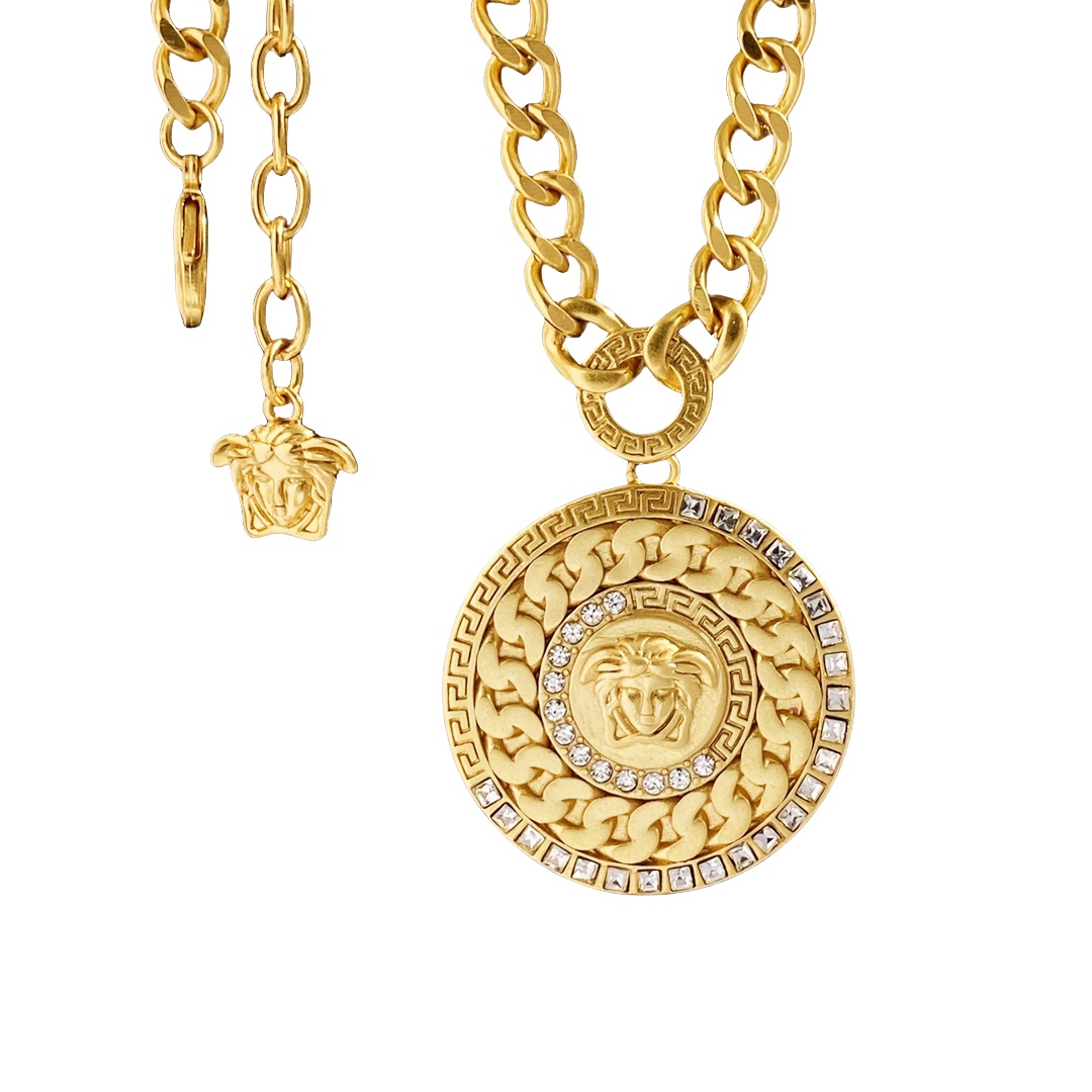 VSN048 Versace gold medusa necklace - ccjewelryacc