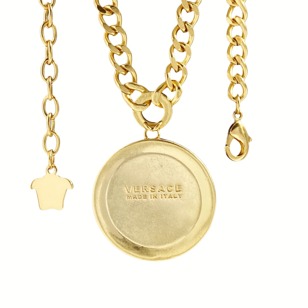 VSN048 Versace gold medusa necklace - ccjewelryacc