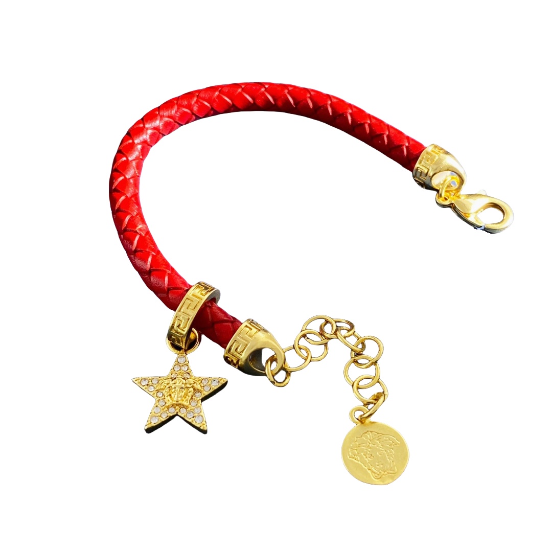 VSS026 Versace medusa braided leather bracelet - ccjewelryacc
