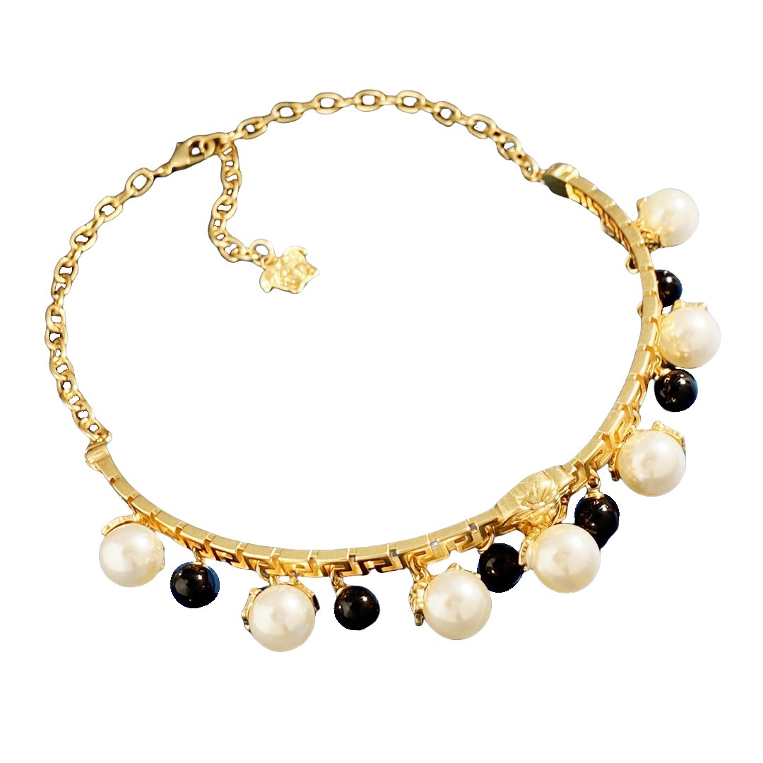 VSN016 Versace pearl choker necklace - ccjewelryacc