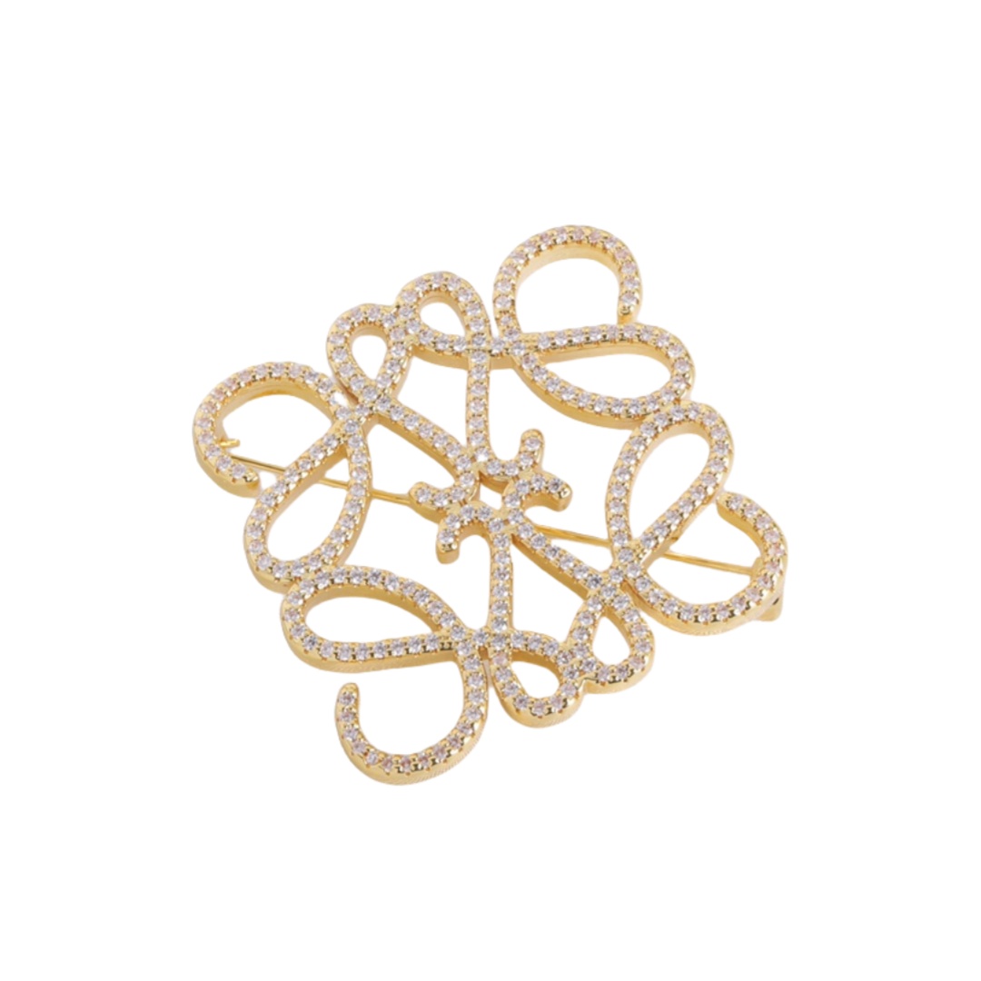 BLB004 Full crystal Anagram crystal pin & brooche - ccjewelryacc