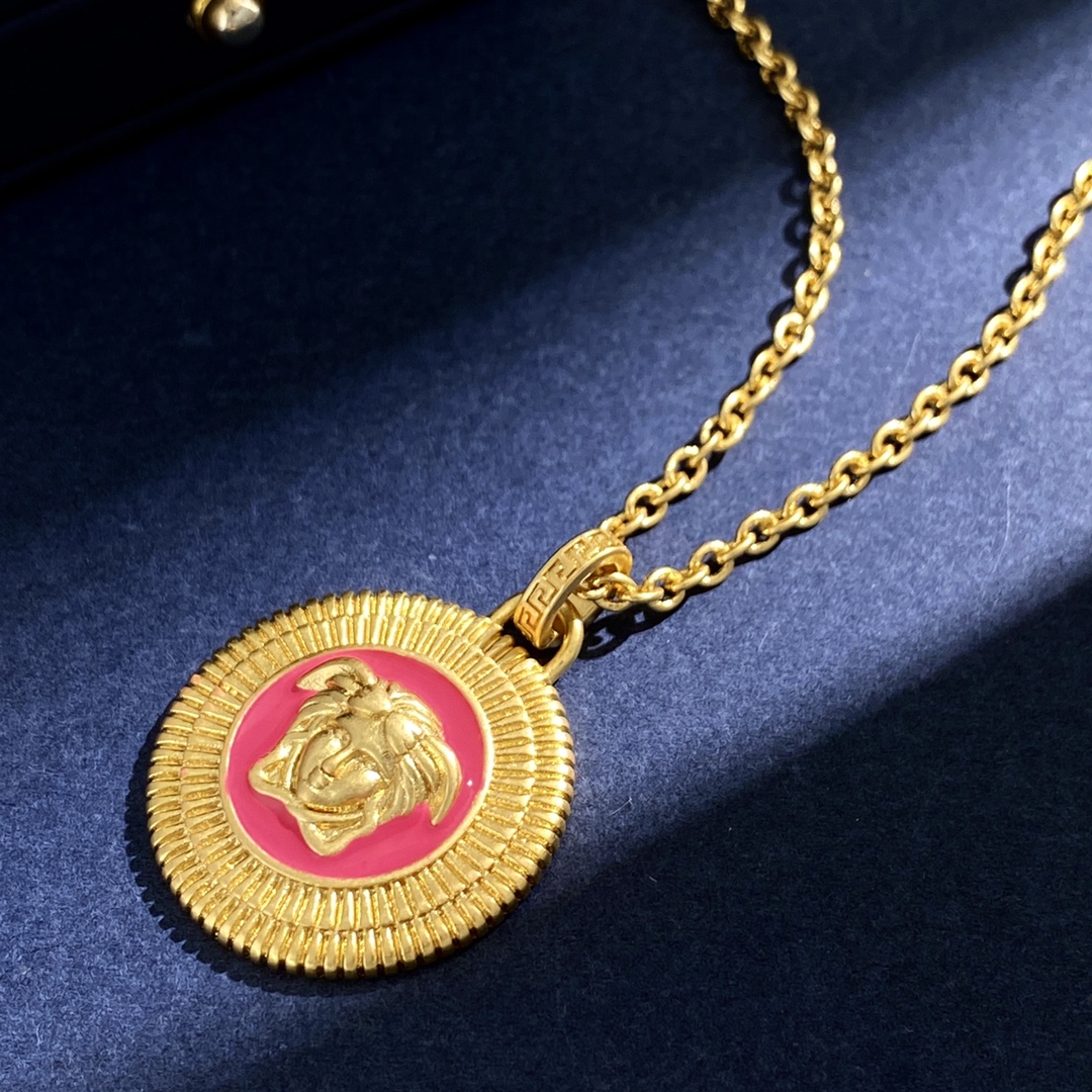 VSN050 Versace enamel medusa necklace - ccjewelryacc