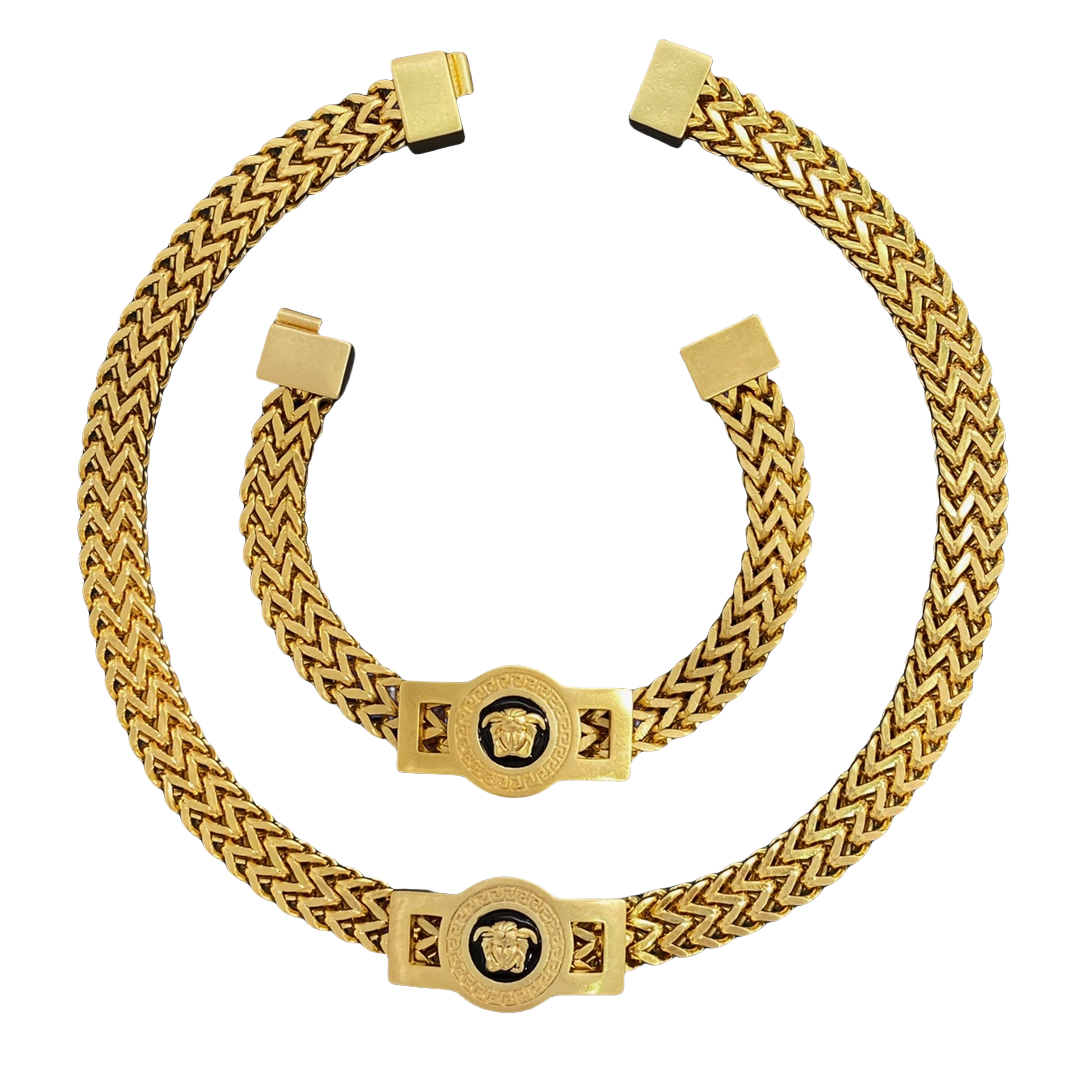 VSN051 Medusa Choker necklace gold bracelet - ccjewelryacc