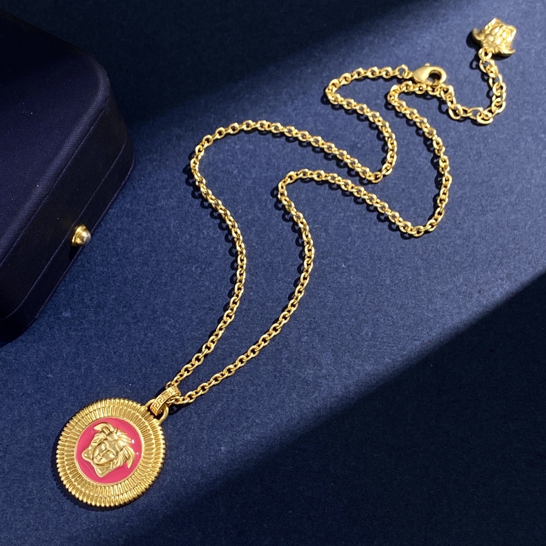 VSN050 Versace enamel medusa necklace - ccjewelryacc