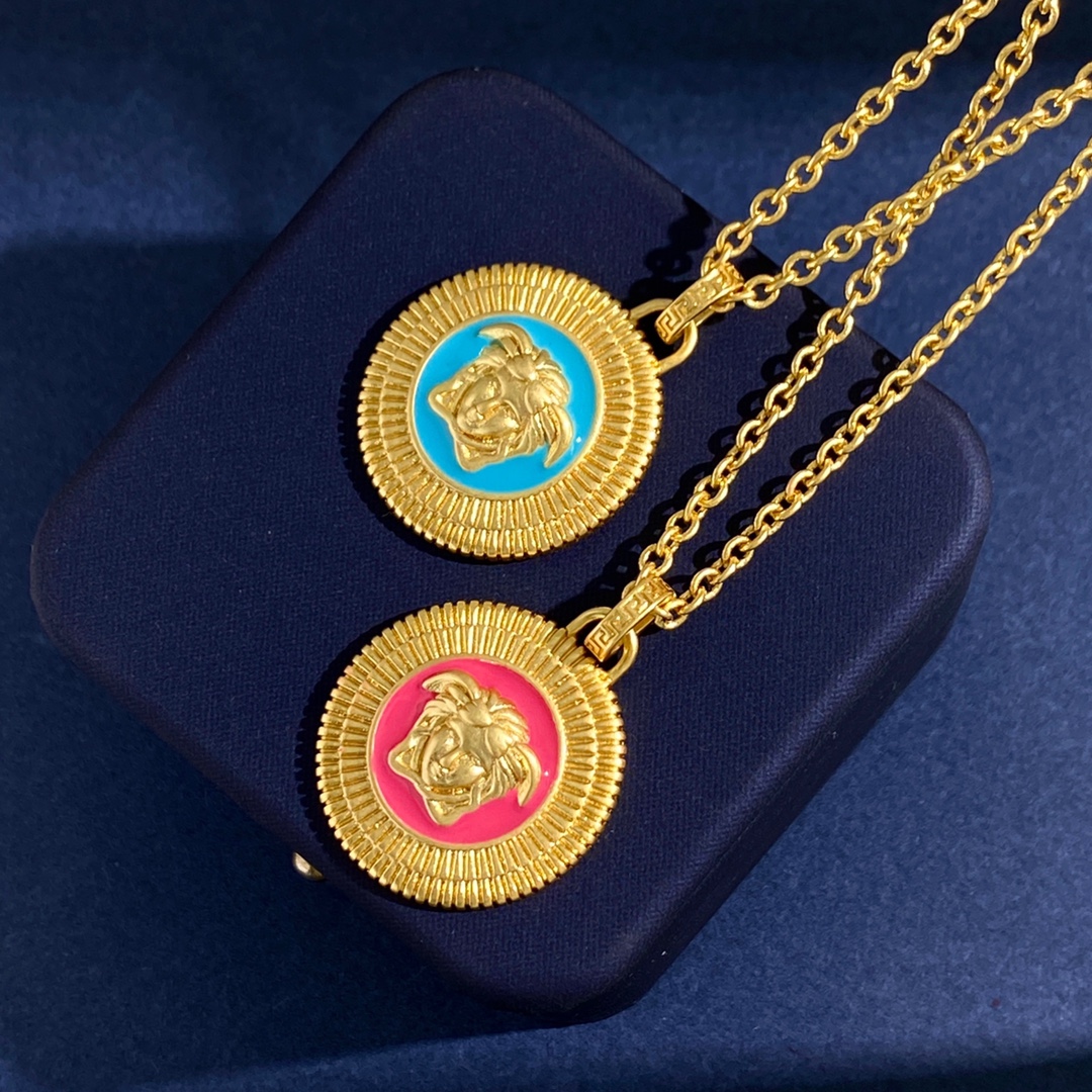 VSN050 Versace enamel medusa necklace - ccjewelryacc