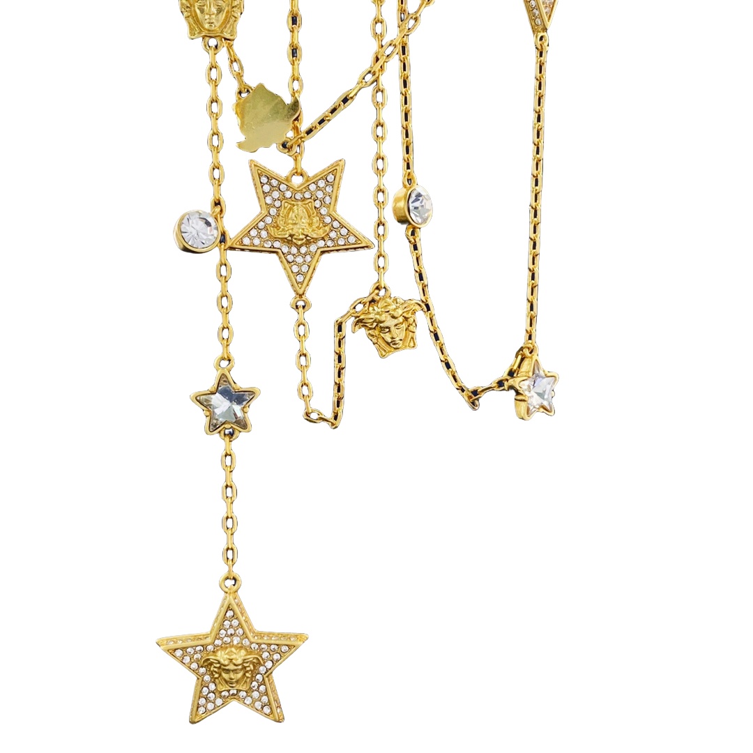 VSN027 versace star long sweater chain necklace - ccjewelryacc