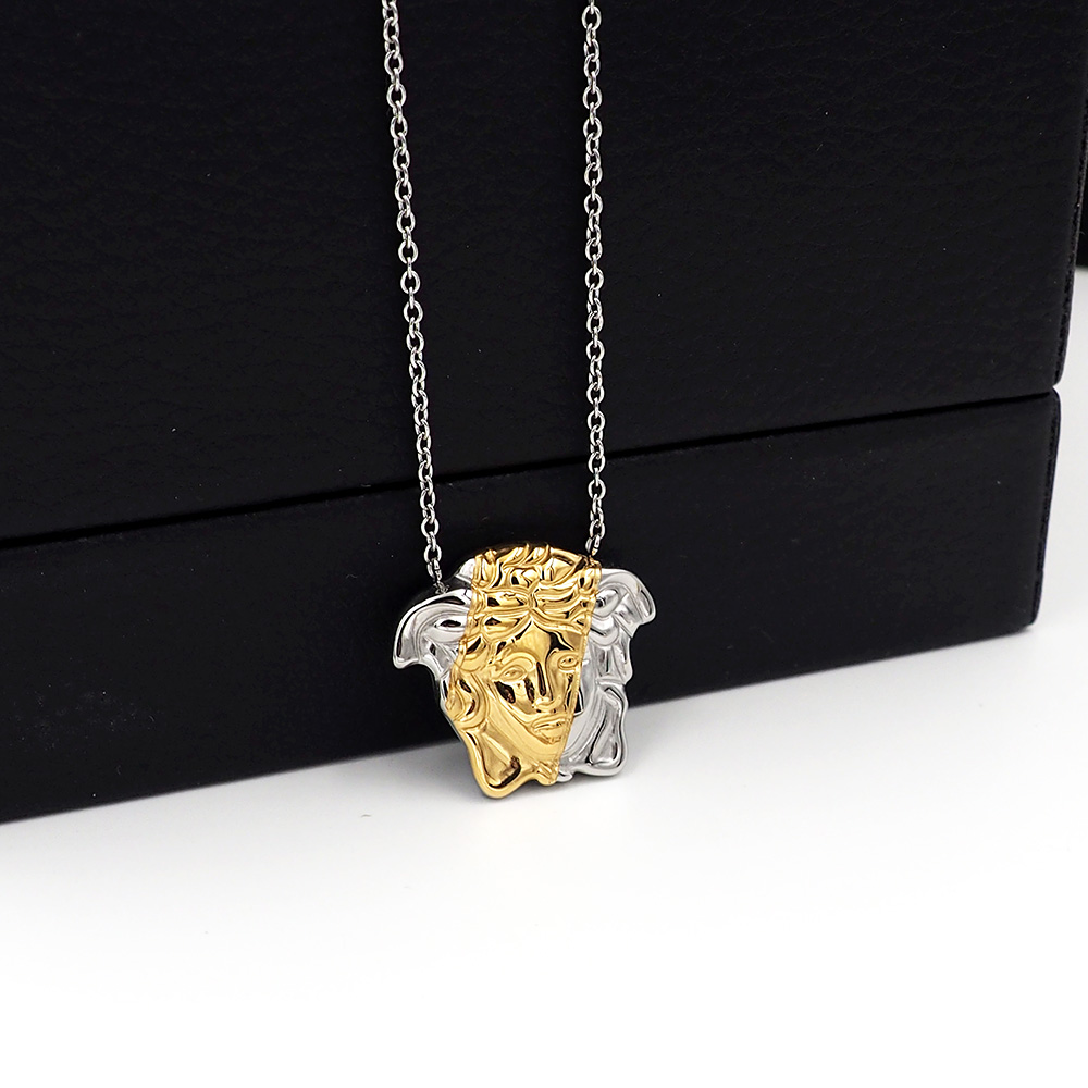 VSN031 versace gold medusa pendant necklace - ccjewelryacc