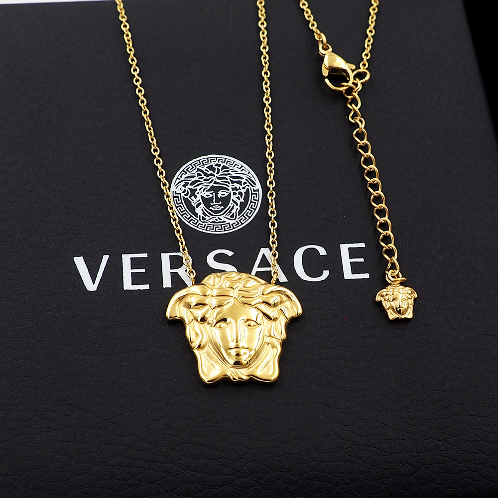 VSN031 versace gold medusa pendant necklace - ccjewelryacc