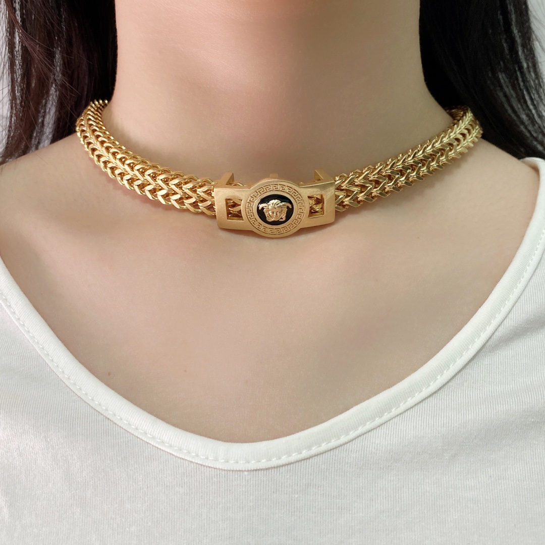 VSN051 Medusa Choker necklace gold bracelet - ccjewelryacc