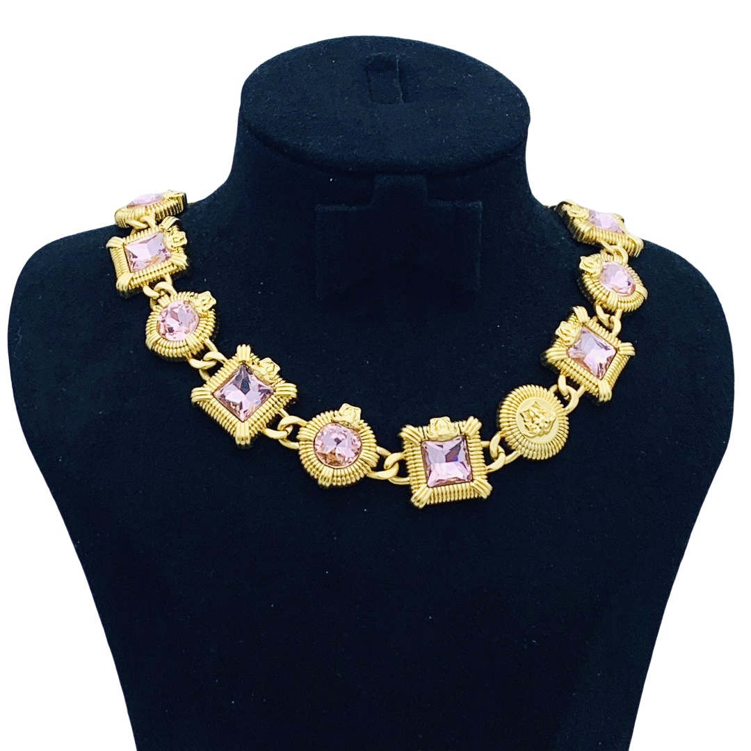 VSN029 versace pink necklace - ccjewelryacc