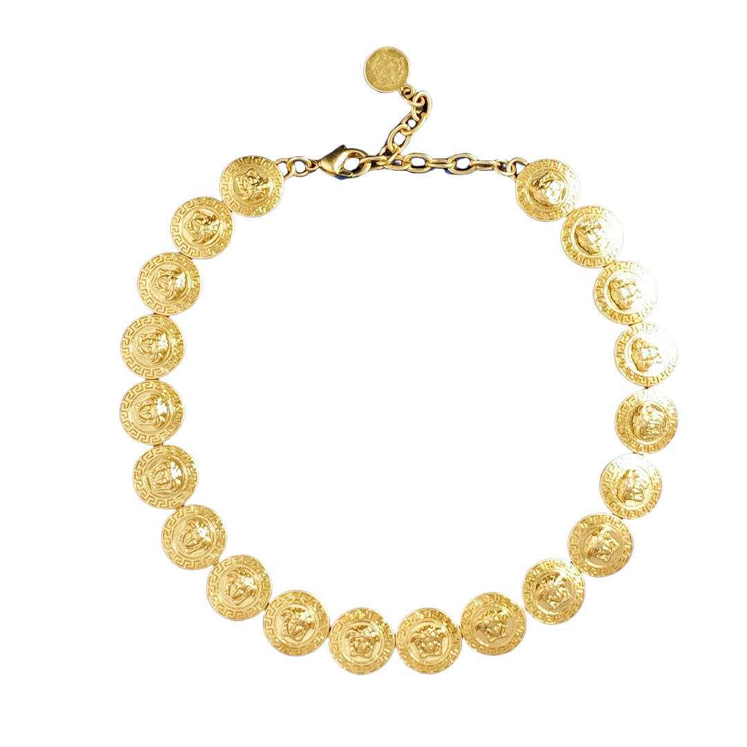 VSN012 Versace 20 medusa gold chain necklace - ccjewelryacc
