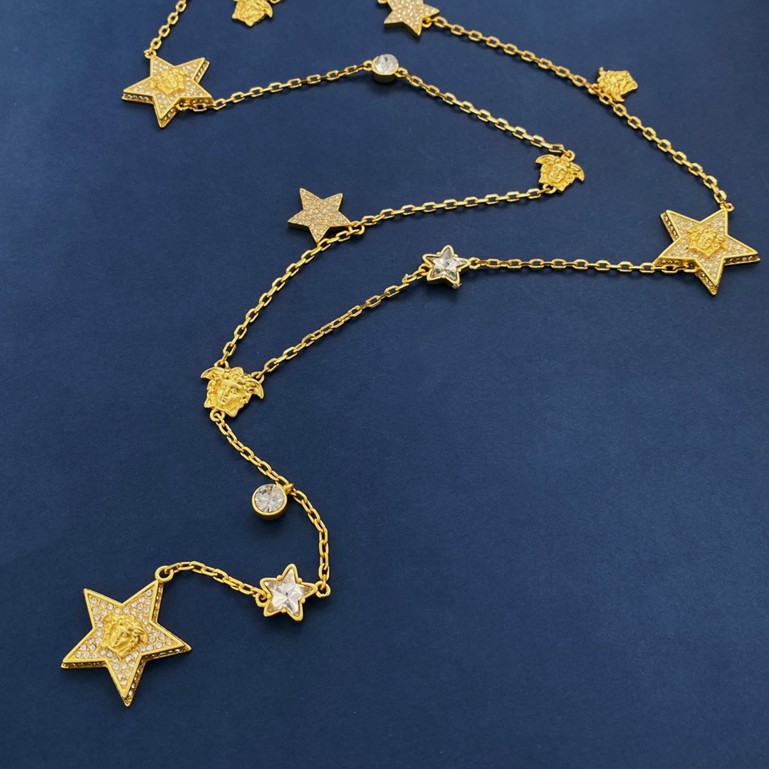 VSN027 versace star long sweater chain necklace - ccjewelryacc