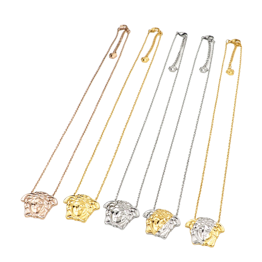 VSN031 versace gold medusa pendant necklace - ccjewelryacc